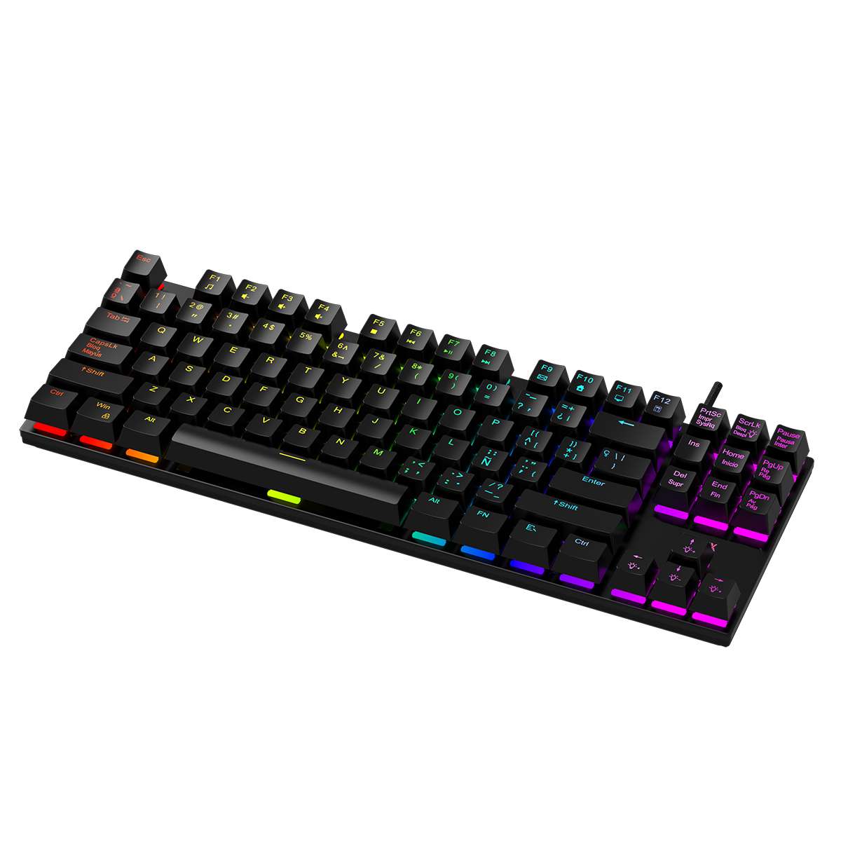 Teclado Movil Logix MK87 Gamer Compacto Ghost Buster RGB